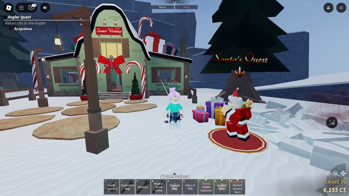 Santa's Workshop in Roblox Fisch.