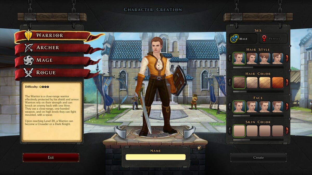 Warrior class in Royal Quest Online