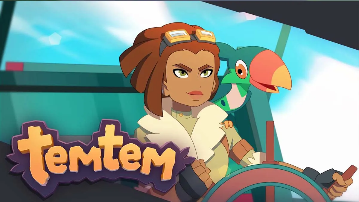 A character with a parrot in Temtem.