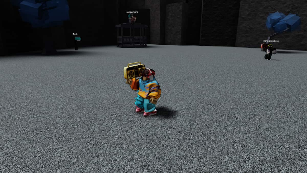 A player with boombox in Roblox