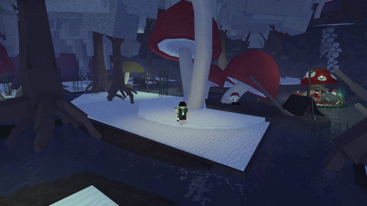 A player standing in Fisch