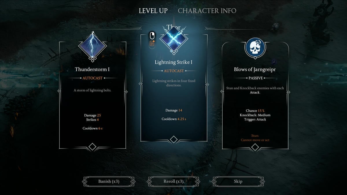 jotunnslayer hordes of hel skill selection