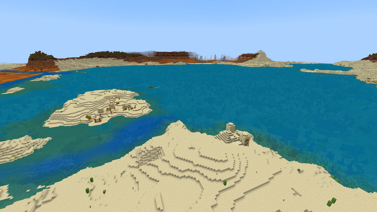 A Coral Reef in the center of a Minecraft Desert