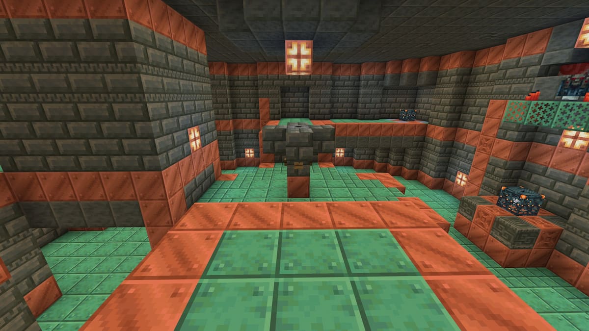 A Trial Chamber structure with Breeze spawners in Minecraft