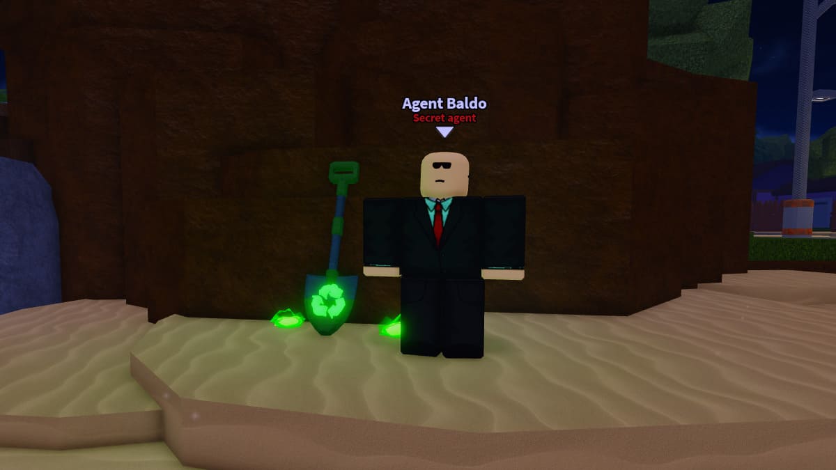 Agent Baldo, Secret Agent NPC in Dig It Roblox