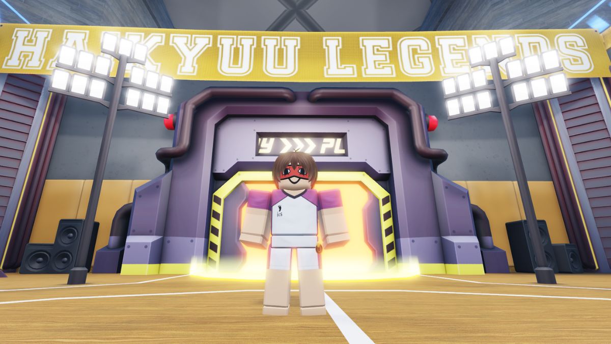 Player stating in front of the play portal in Haikyuu Legends