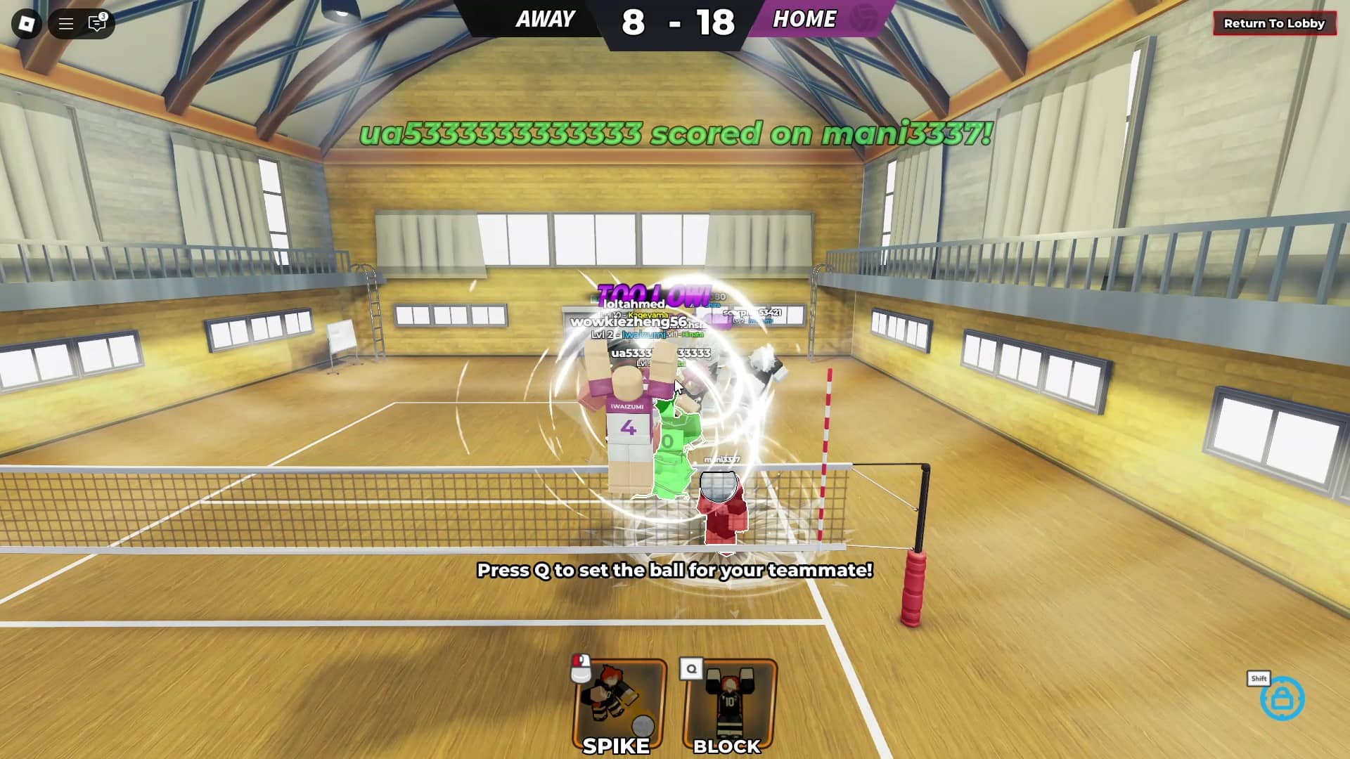 player using block in haikyuu legends