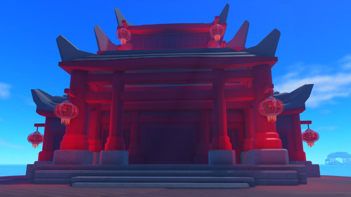 Lunar New Year event temple in Dig It Roblox