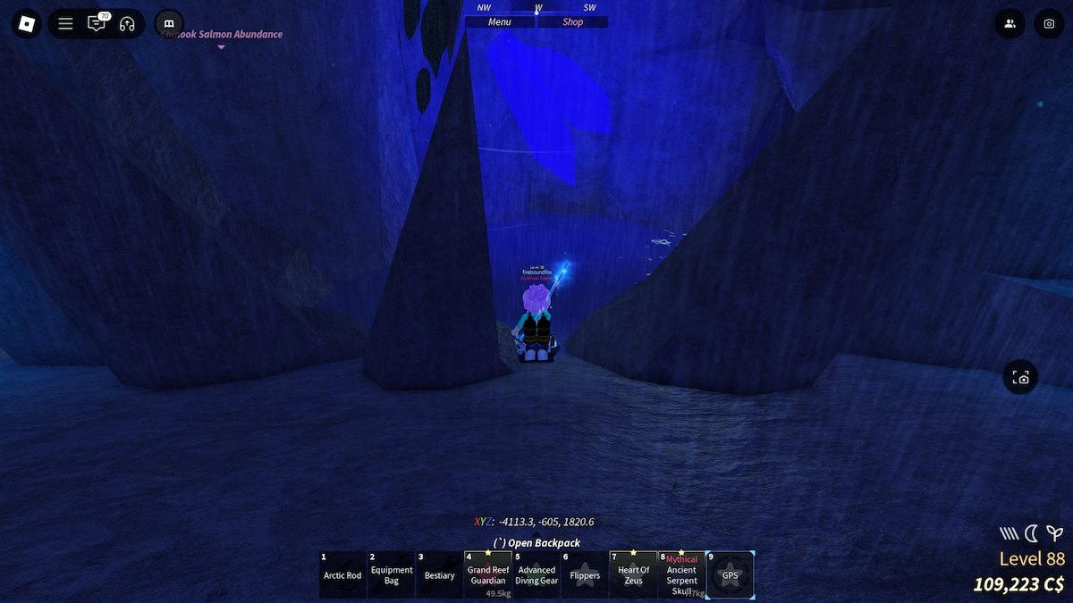 The entrance to the Ethereal Abyss in Atlantis in Fisch.