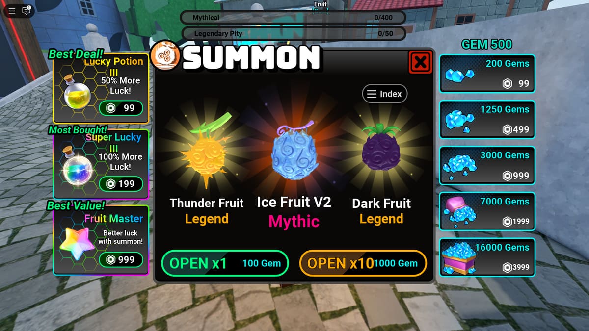 Summoning fruits in Fruit Reborn Roblox