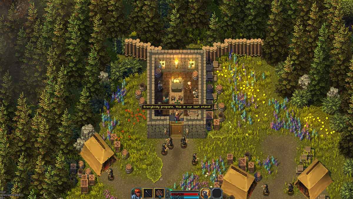 Defending the village from enemies in Heroes of Hammerwatch 2