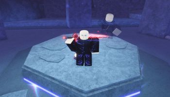 Player at the enchant altar in Fisch