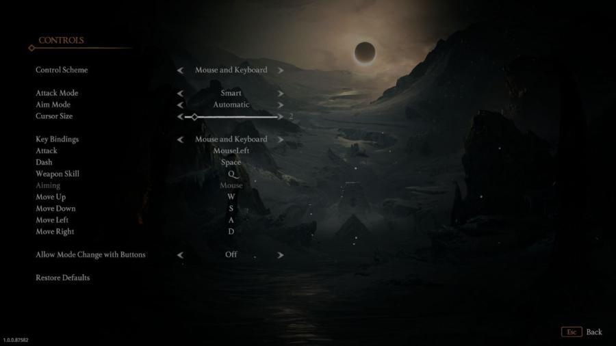 Control customization in Jotunnslayer