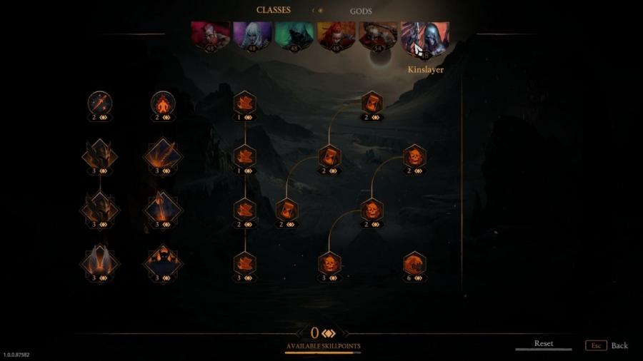 Kinslayer skill tree in Jotunnslayer