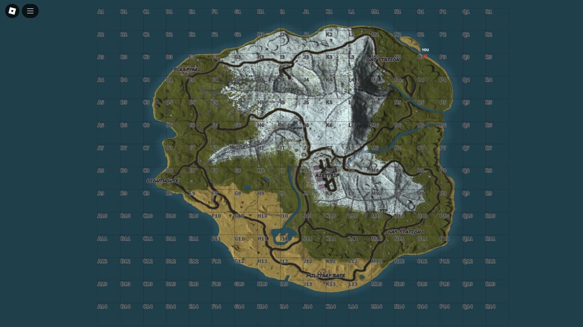 World map in Lone Survival Roblox