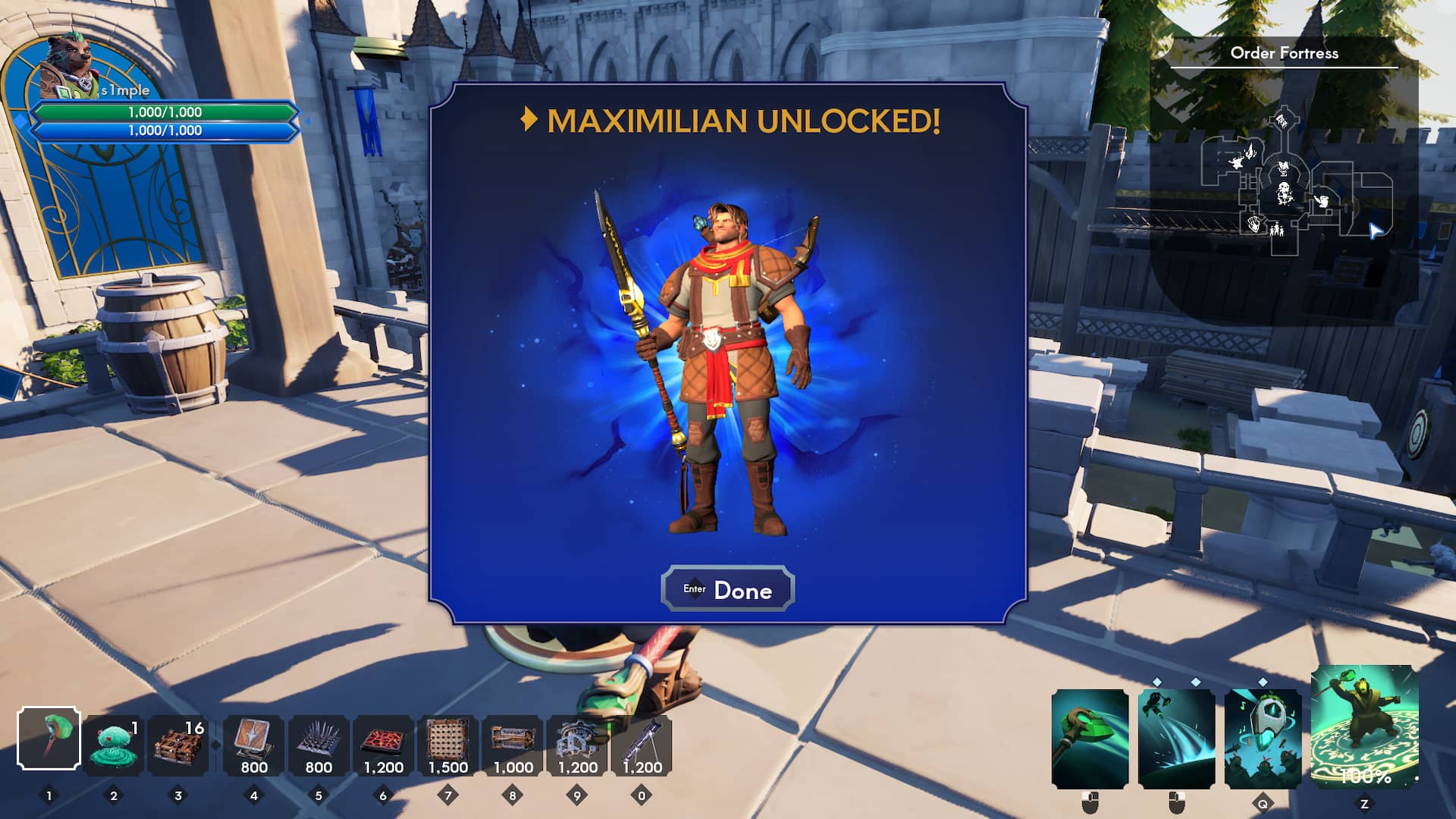 Unlocked maximilian in orcs must die deathtrap