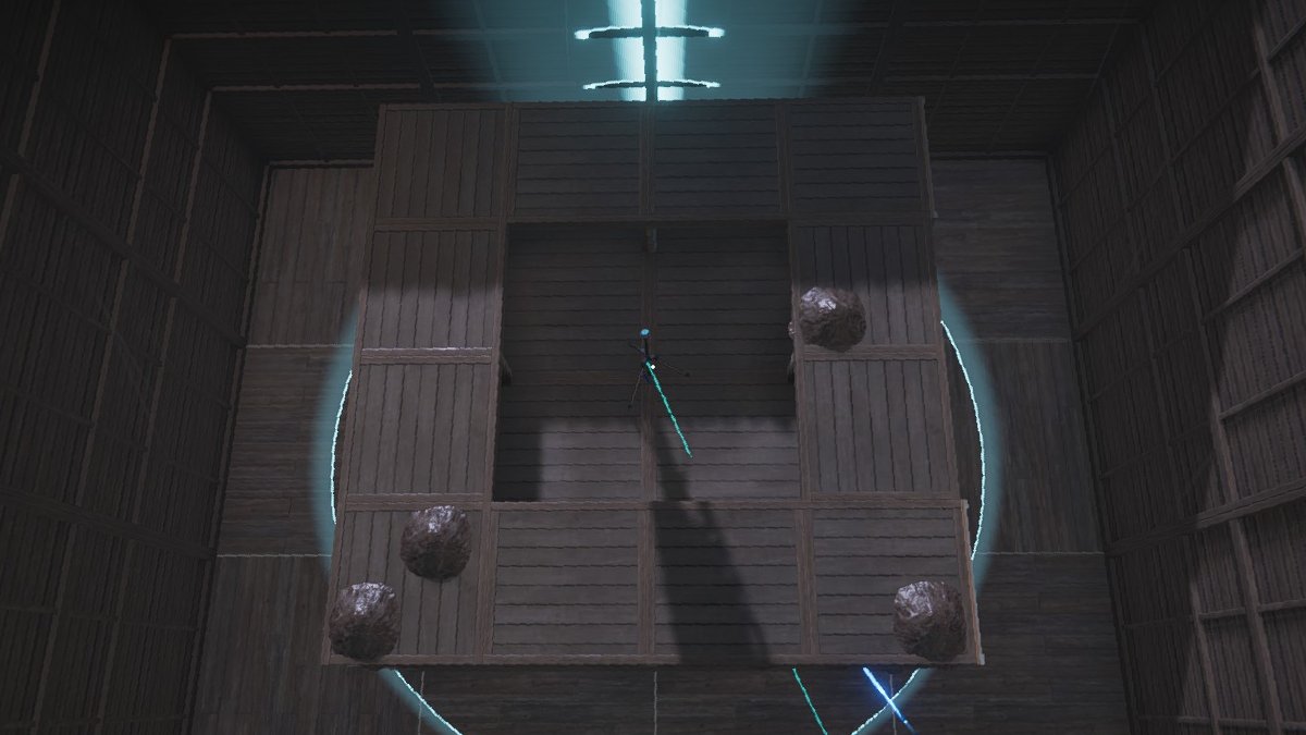 Se está colocando una torre de riego encima de la torre Acid Farm en Once Human.