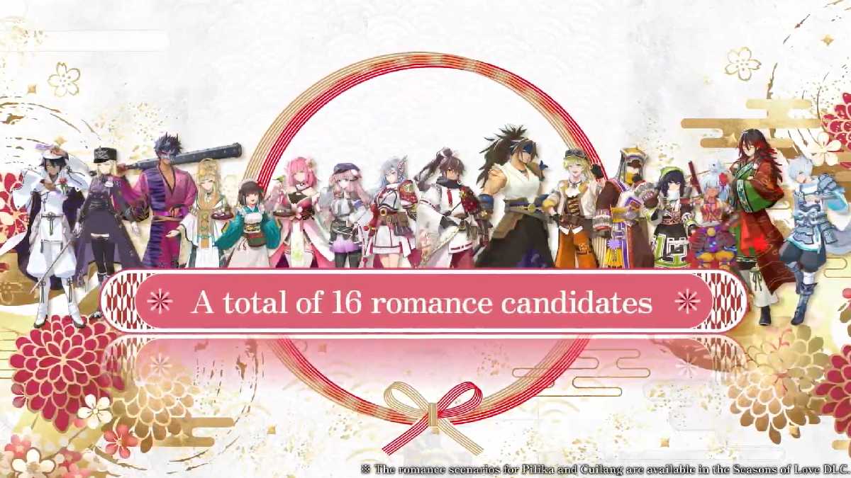 16 romance canidate options in Rune Factory: Guardians of Azuma.