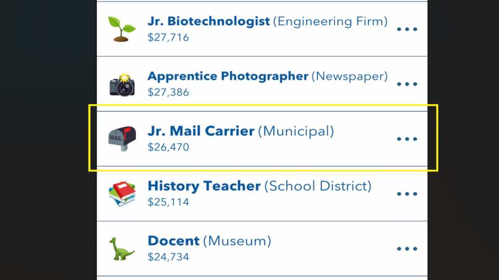 A job post in Bitlife