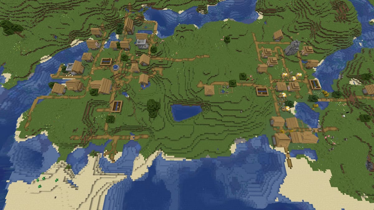 Two Plains Villages with two Blacksmiths on a Minecraft Plains biome