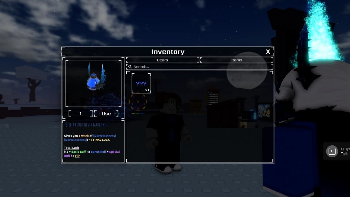 Reward potion from Winter Quest in Roblox Sols