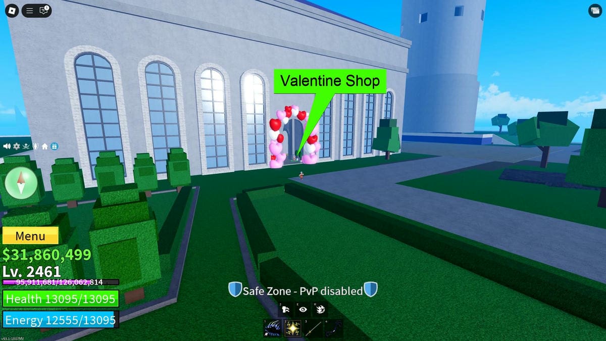 Blox Fruits Valentine Shop Location in the Third Sea