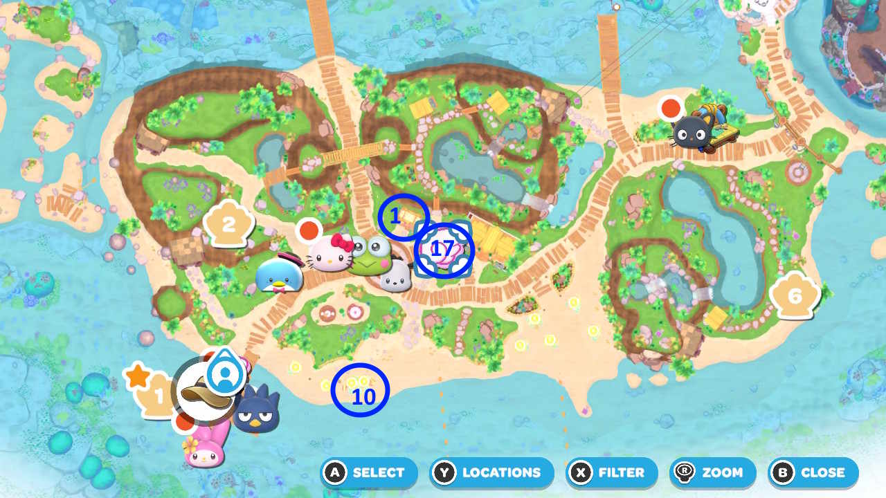 Seaside Resort nul locations in Hello Kitty Island Adventure.