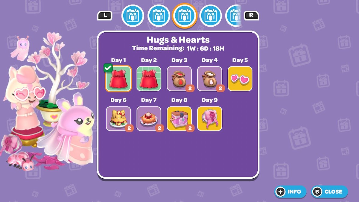 Log-in rewards for the hugs and hearts event in HKIA.