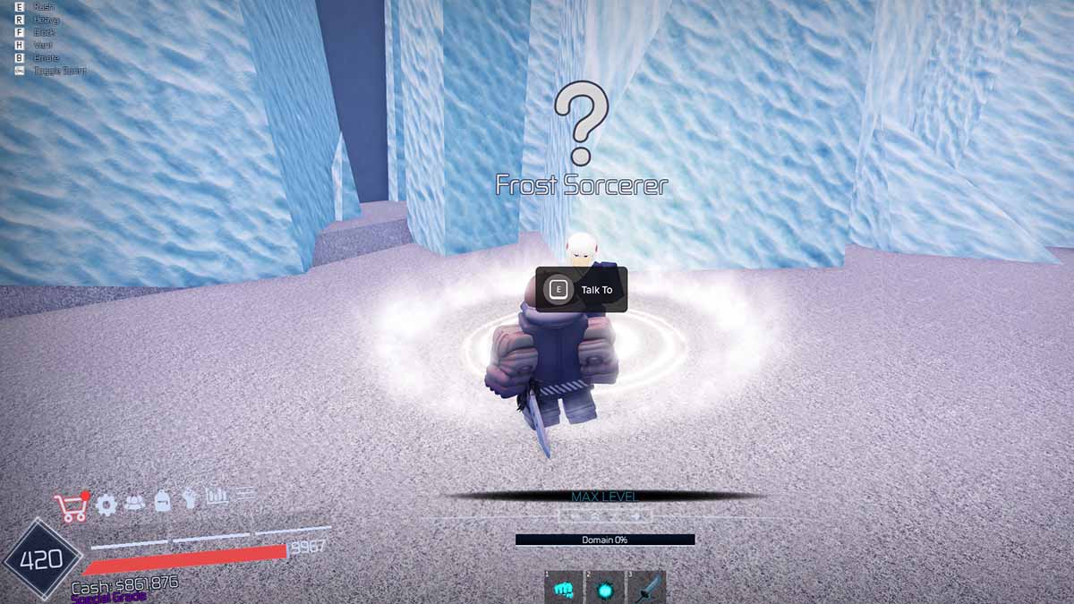 Frost Sorcerer NPC in Jujutsu Infinite.