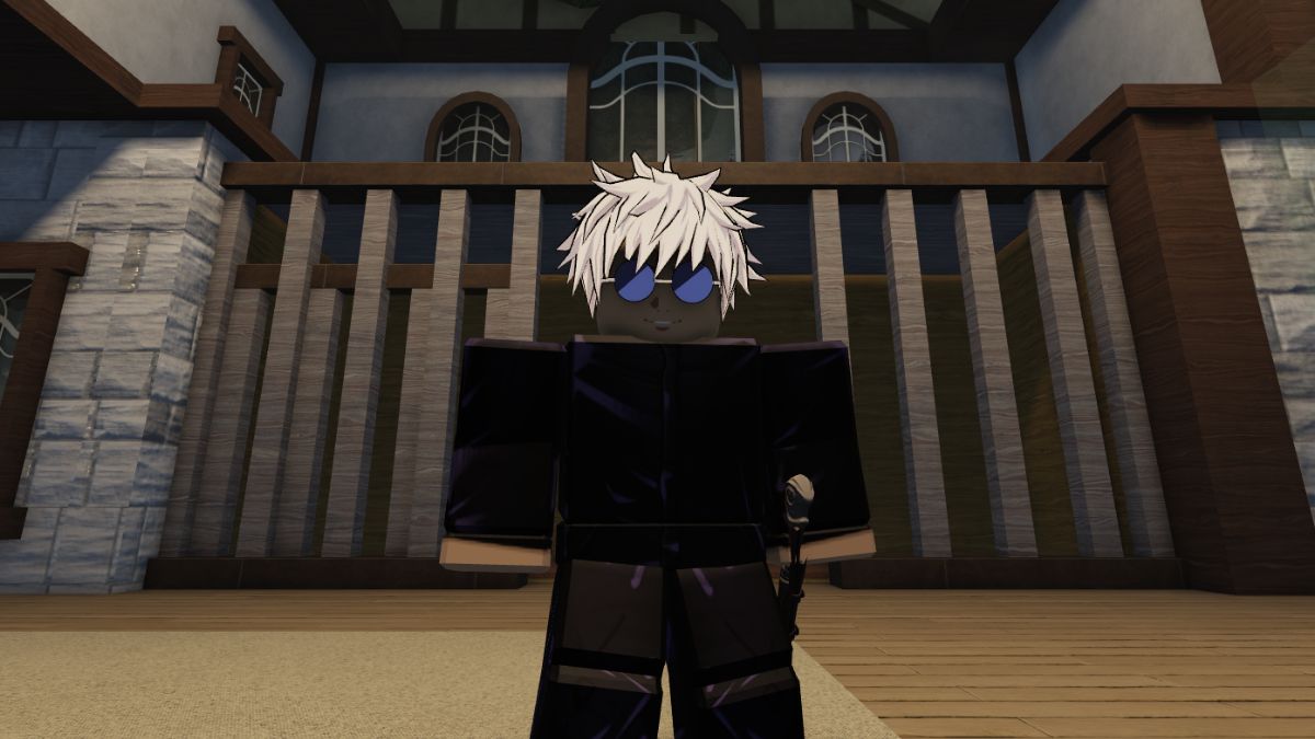 player posing in front of the prison in Wizard West roblox experience