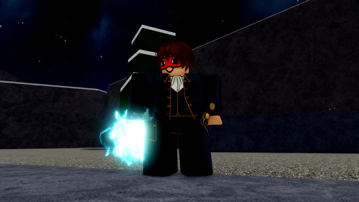 player holding the cyan flame fruit in verse piece