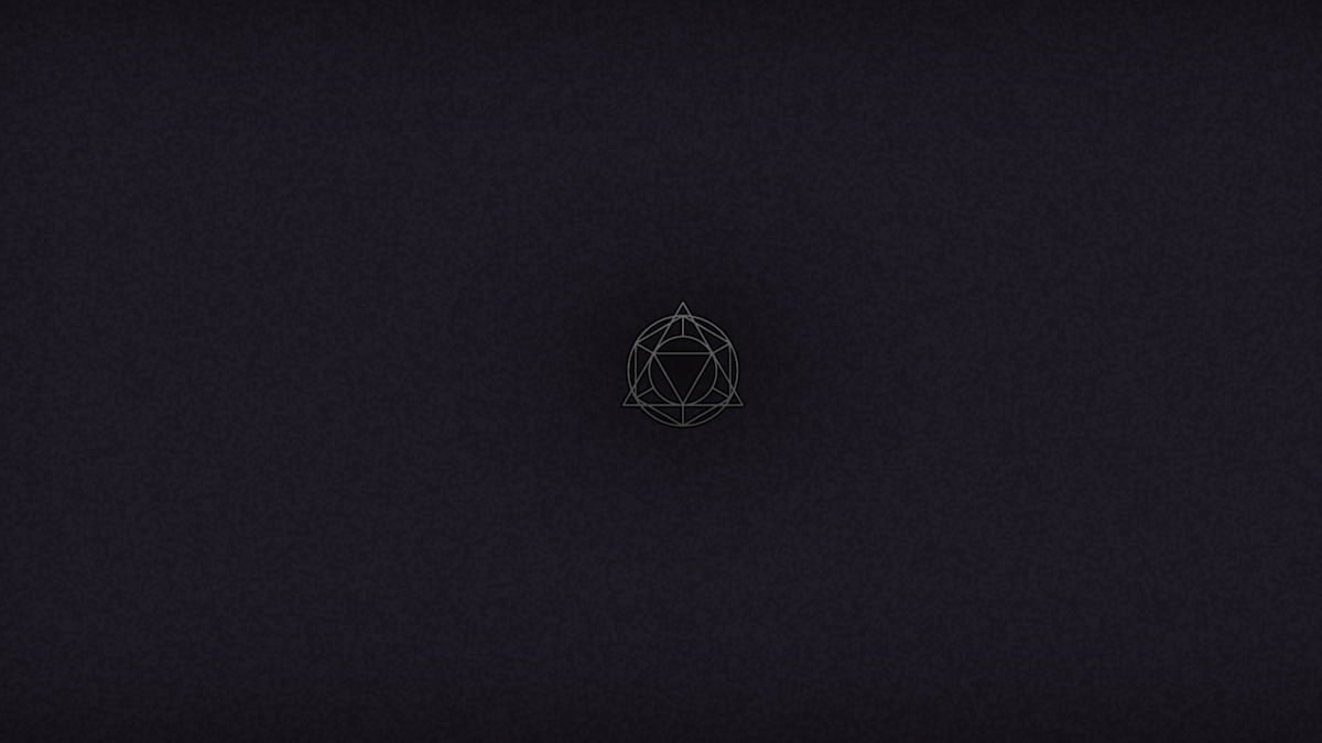 A screenshot of a black background with a triangle and circle symbol in the center