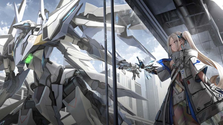 E.T.E Chronicle character with their mecha