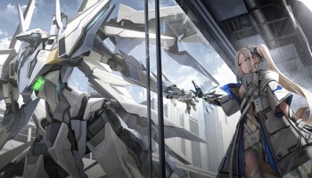 E.T.E Chronicle character with their mecha