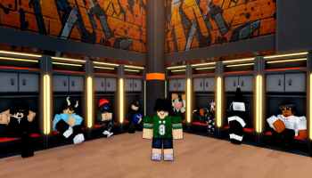 A player in Locker Room of Basketball Zero