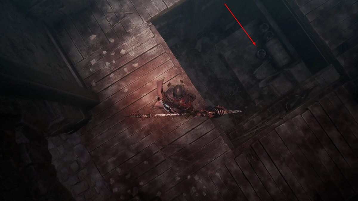 Khazan about to drop down in the First Berserker Khazan