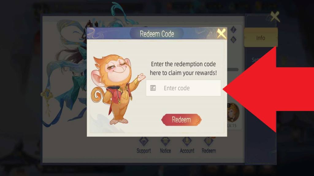 How to redeem Mythical Odyssey Nezha Reborn codes step 3