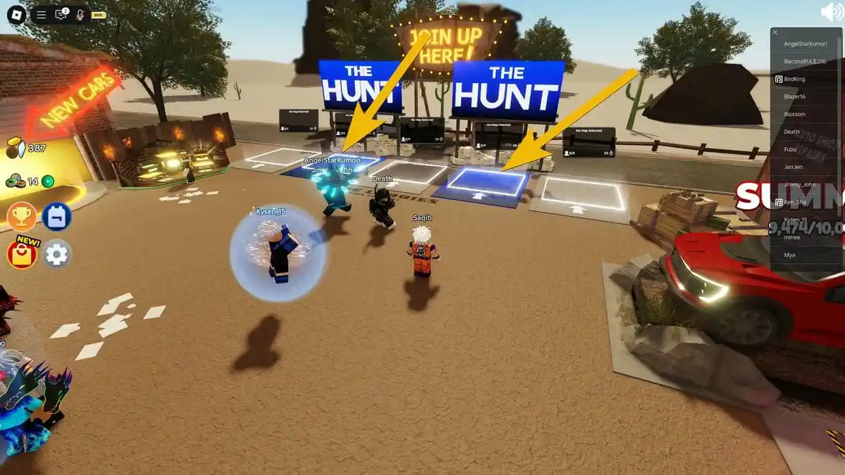 Mega Hunt Event in a dusty travelery to start the event