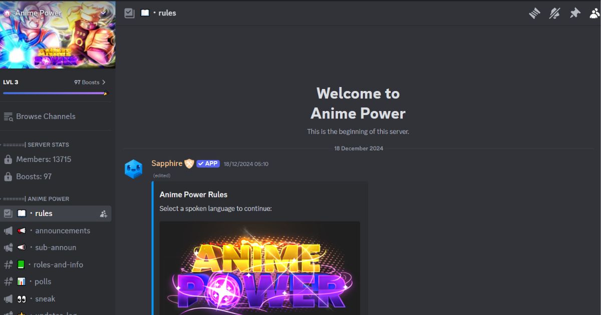 Roblox Anime Power Discord server