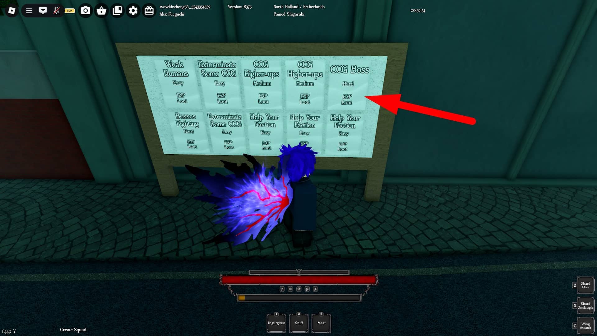 boss missions on mission board in ghoul re roblox experience