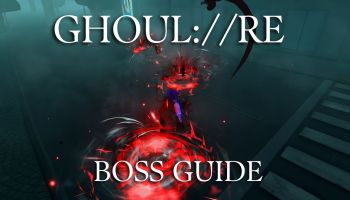 player fighting a boss in ghoul re roblox experience with caption boss guide