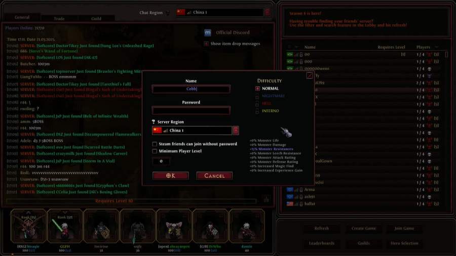 Hero Siege Create Game