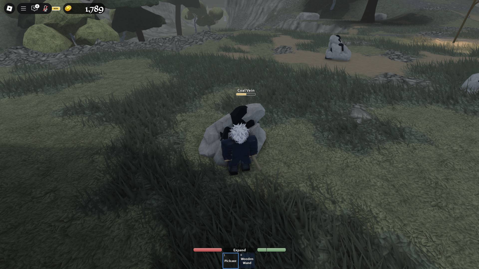 player mining ore in wizard west roblox experience