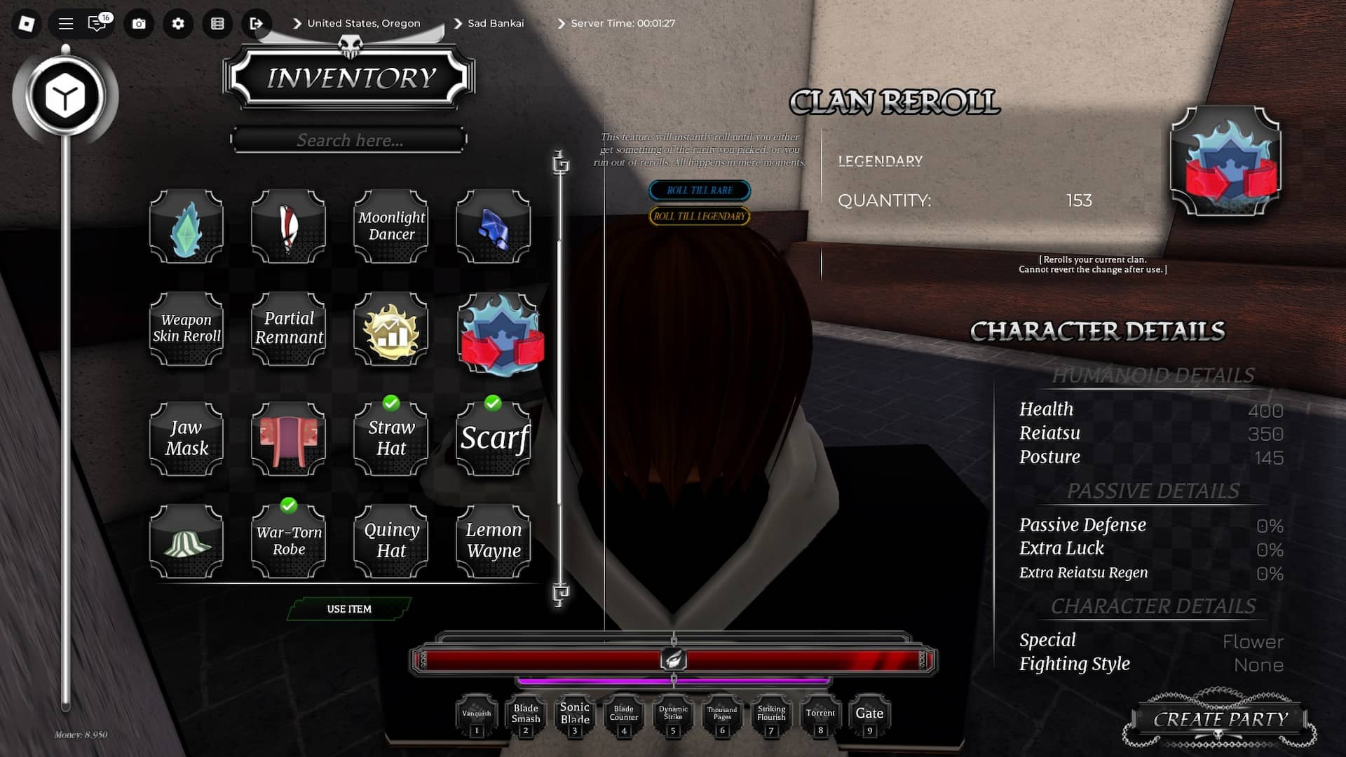clan reroll token in player inventory in paradox roblox experience