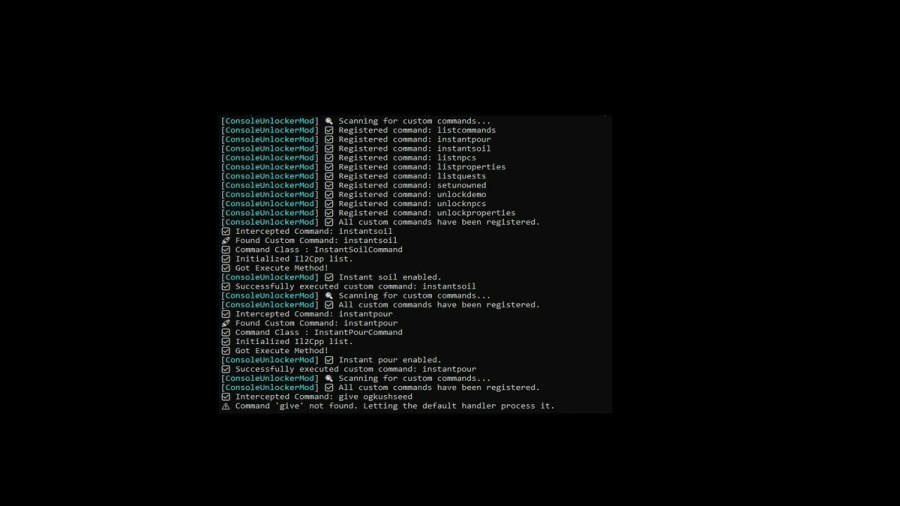 Schedule I Mod Advanced Cosnole Command
