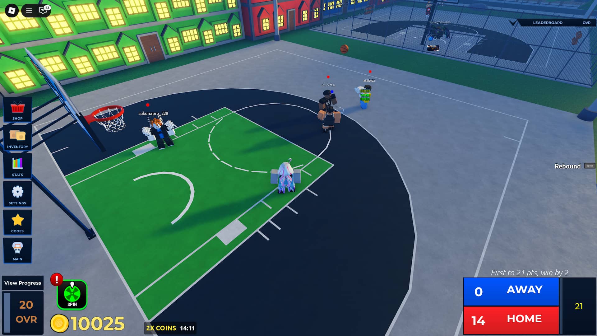 Players making the 4V1 -usual match for the Hunt Mega Event in Basketball Legends Roblox -Expert