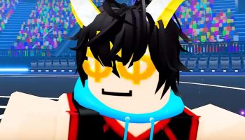 Chuck eyeing at basketball in Roblox Basketball Zero