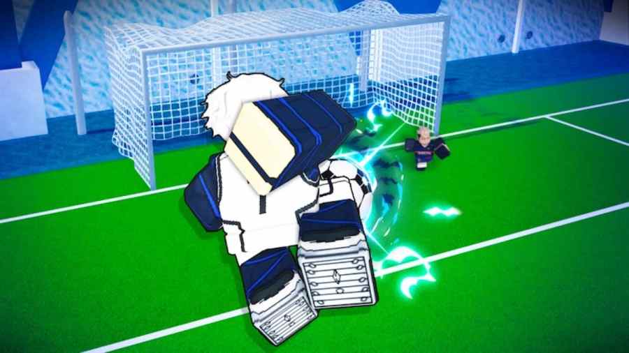 A player kicking a ball in Blue Lock Rivals