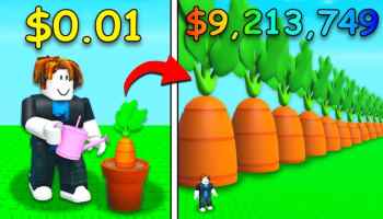 A player plucking Carrots in Grow a Garden