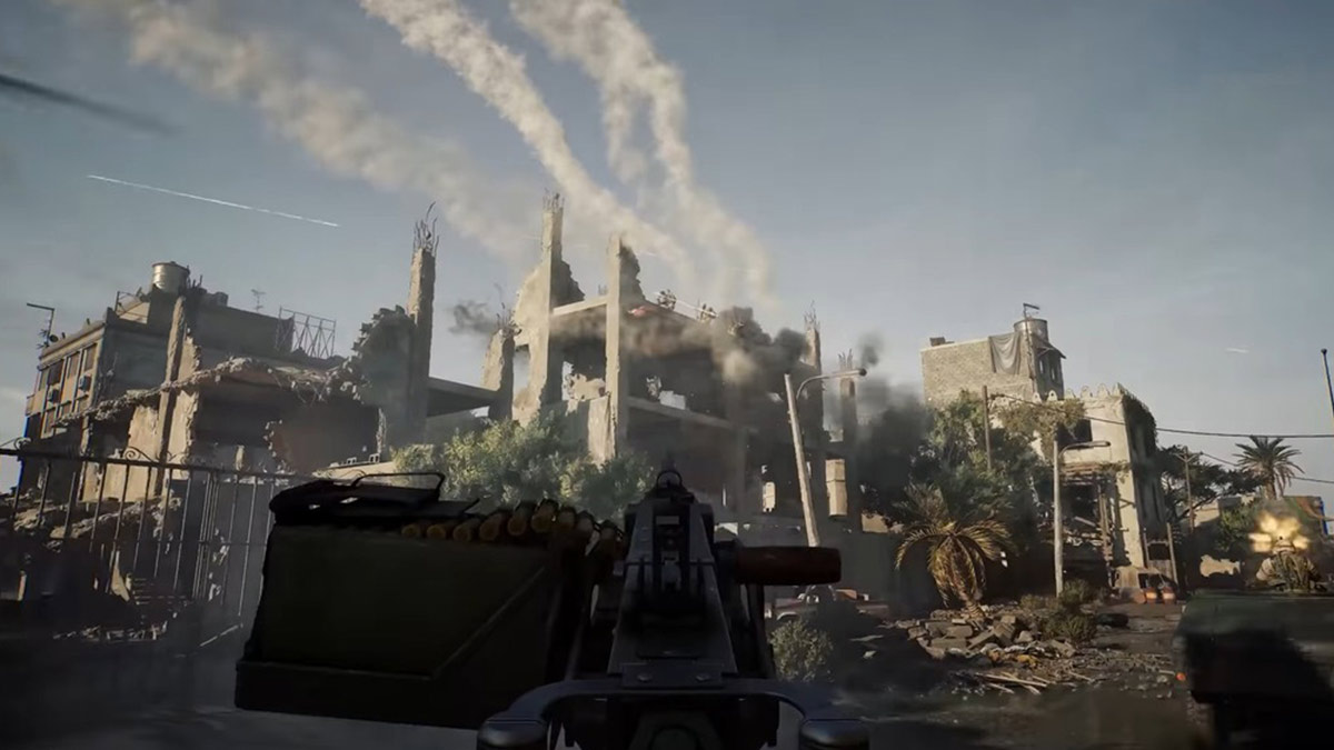 Firing at hostiles on a rooftop in Delta Force